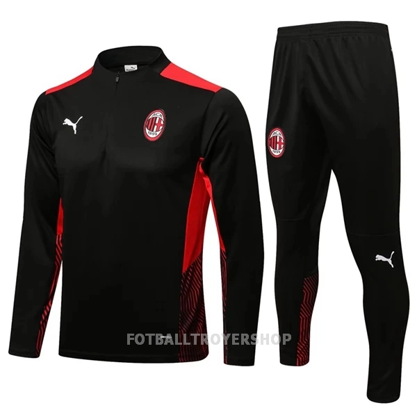 AC Milan Kvart-Zip Trenings Collegegenser Set Herre 22-23 Svart