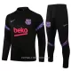 FC Barcelona Kvart-Zip Trenings Collegegenser Set Barn 22-23 Svart