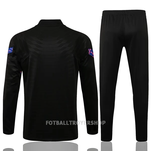 FC Barcelona Kvart-Zip Trenings Collegegenser Set Barn 22-23 Svart