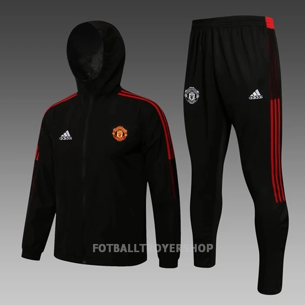 Manchester United Trenings Windrunner Set Herre 22-23 Svart