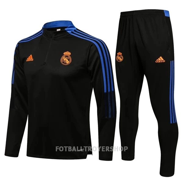 Real Madrid Kvart-Zip Trenings Collegegenser Set Herre 22-23 Svart