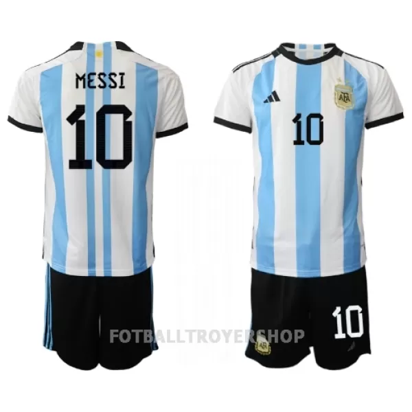 Argentina Lionel Messi 10 Hjemmedrakt Barn VM 2022 - med Bukse