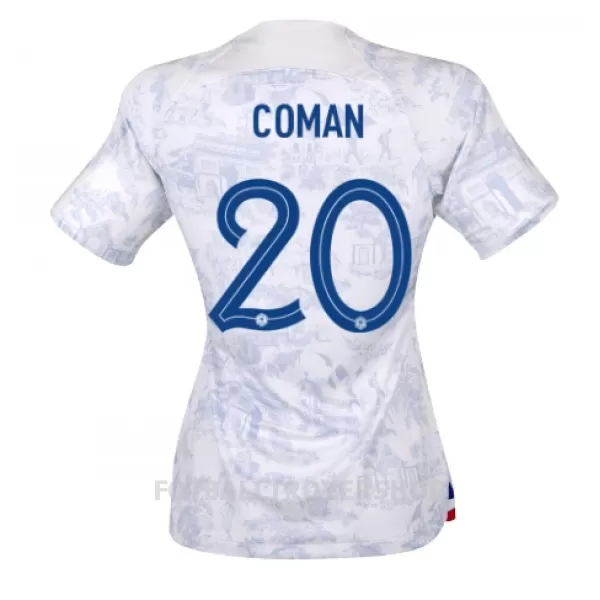 Frankrike Kingsley Coman 20 Bortedrakt Dame VM 2022