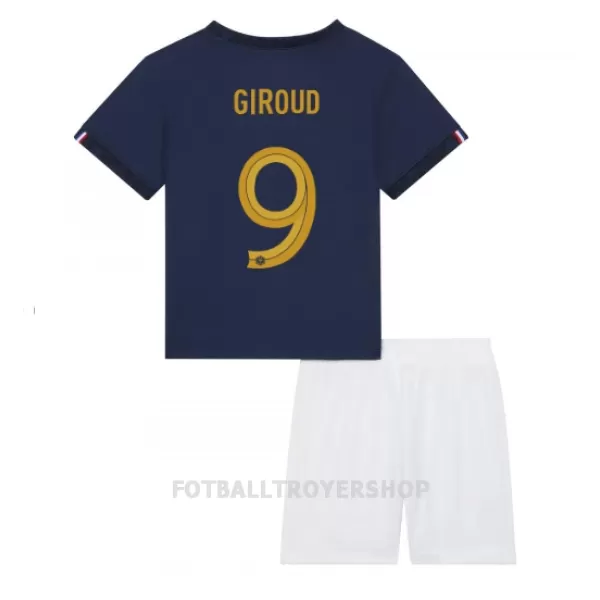 Frankrike Olivier Giroud 9 Hjemmedrakt Barn VM 2022 - med Bukse