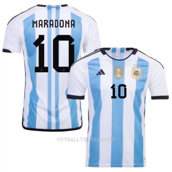 Argentina 3 Star MARADONA 10 Hjemmedrakt Herre VM 2022