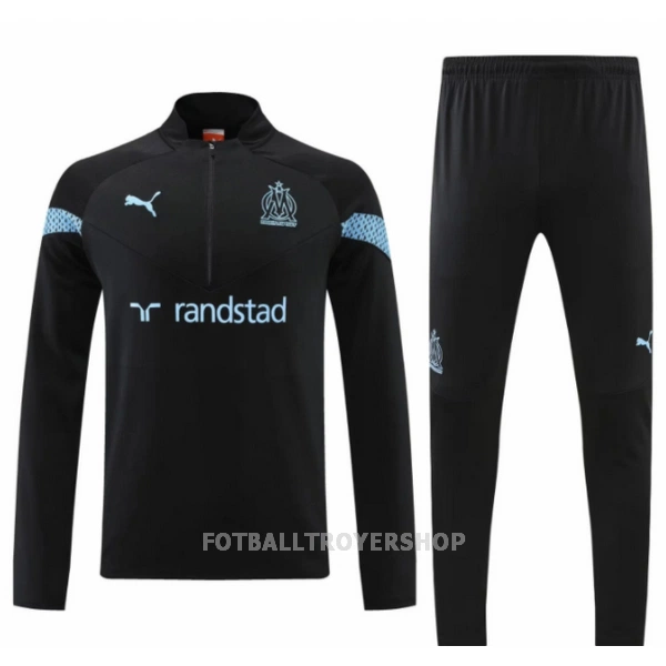 Olympique de Marseille Kvart-Zip Trenings Collegegenser Herre 22-23 Svart