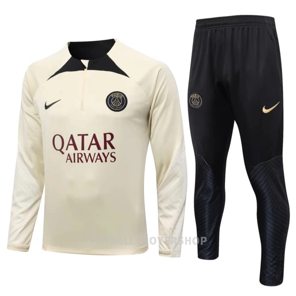 Paris Saint-Germain Kvart-Zip Trenings Collegegenser Set Herre 2023/2024 Krem