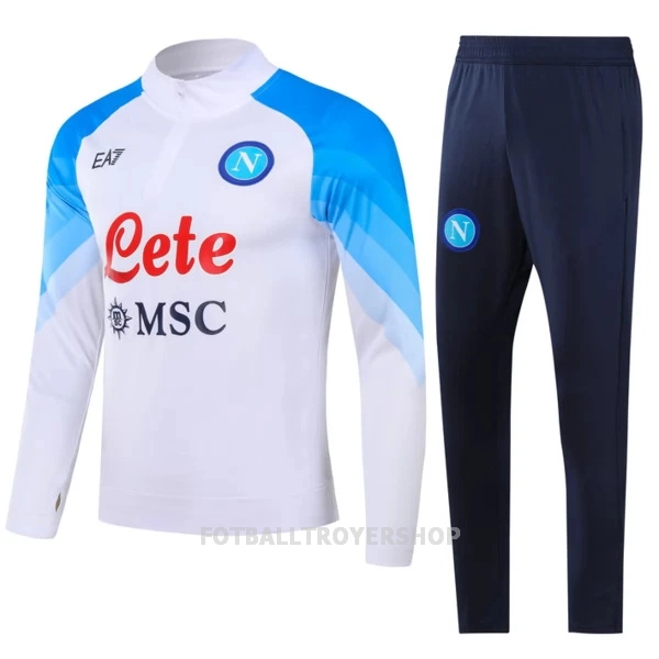 SSC Napoli Kvart-Zip Trenings Collegegenser Set Herre 2023/2024 Hvit