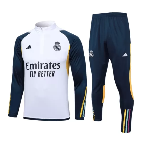 Real Madrid Kvart-Zip Trenings Collegegenser Herre 2023/2024 Hvit