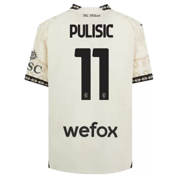 AC Milan Christian Pulisic 11 Fjerdedrakt Herre 2023/2024 Hvit