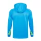 Brasil Hoodie Kvart-Zip Trenings Collegegenser Barn 2024/2025 Blå