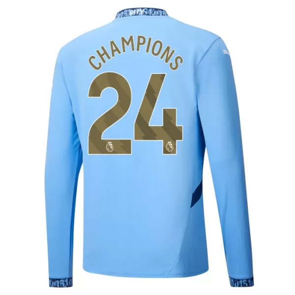 Manchester City Champions 24 Hjemmedrakt Herre 2024/2025 Langermet