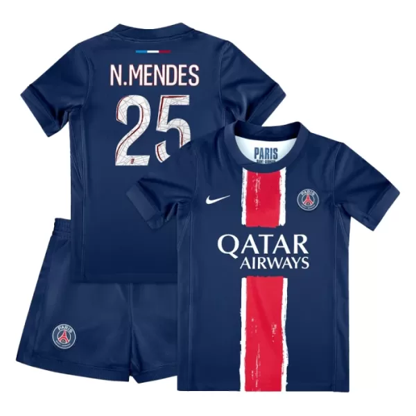 Paris Saint-Germain Nuno Mendes 25 Hjemmedrakt Barn 2024/2025 - med Bukse