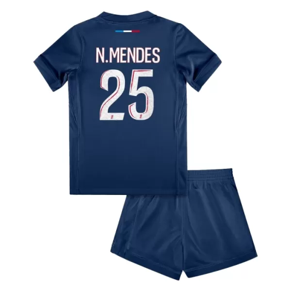 Paris Saint-Germain Nuno Mendes 25 Hjemmedrakt Barn 2024/2025 - med Bukse