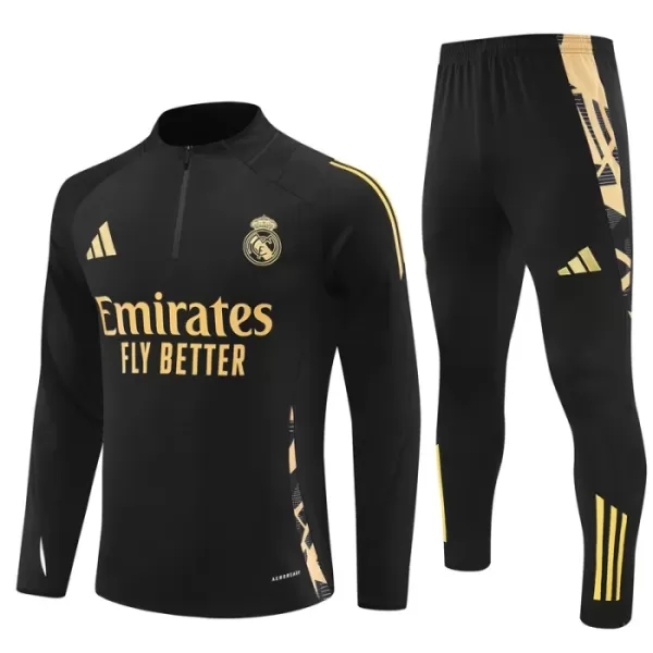 Real Madrid Kvart-Zip Trenings Collegegenser Herre 2024/2025 Svart