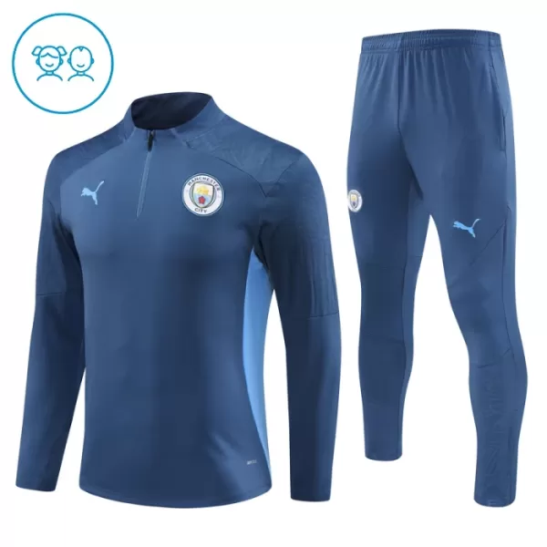 Manchester City Kvart-Zip Trenings Collegegenser Barn 2024/2025 Navy