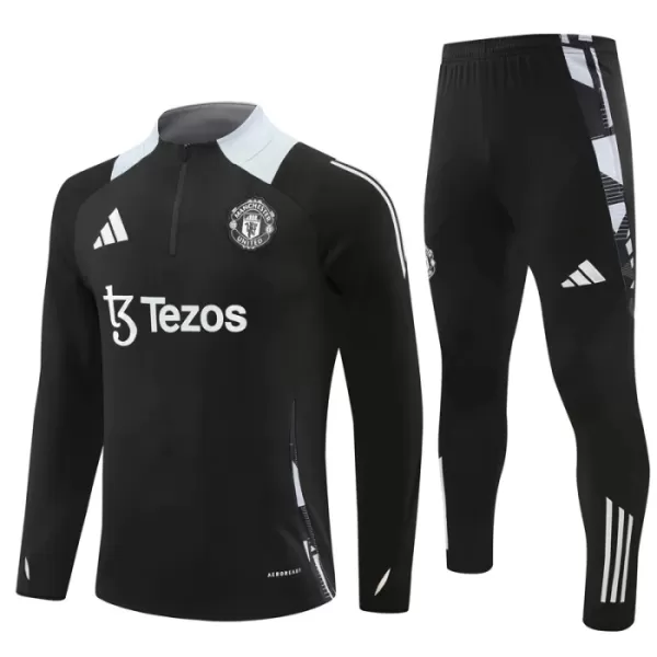 Manchester United Kvart-Zip Trenings Collegegenser Herre 2024/2025 Svart