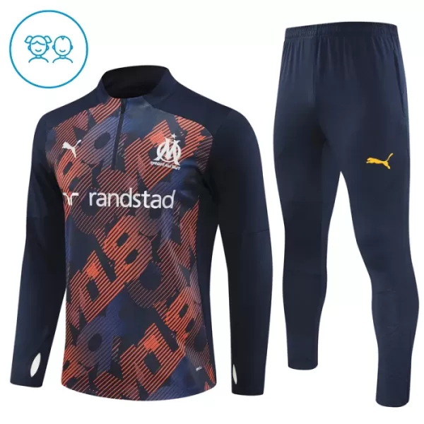 Olympique de Marseille Kvart-Zip Trenings Collegegenser Barn 2024/2025 Navy