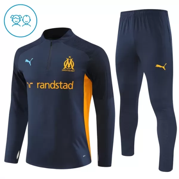 Olympique de Marseille Kvart-Zip Trenings Collegegenser Barn 2024/2025 Navy