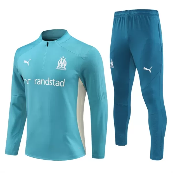 Olympique de Marseille Teal Version Kvart-Zip Trenings Collegegenser Herre 2024/2025