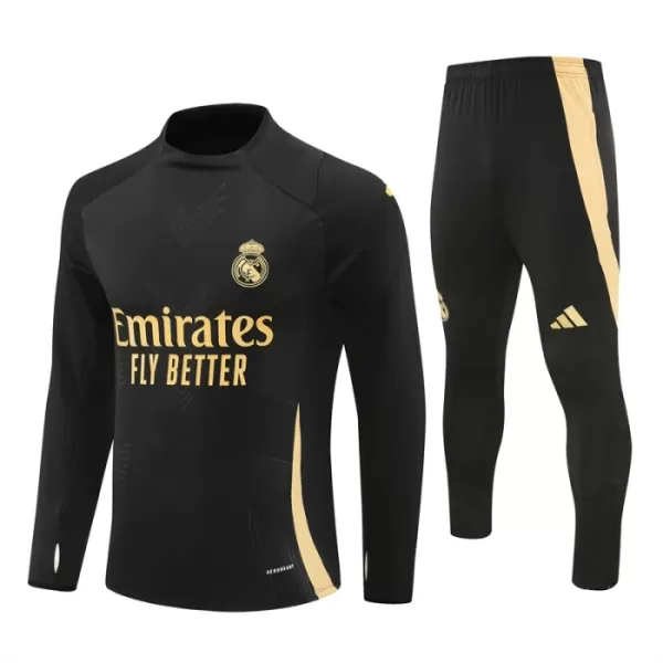 Real Madrid Kvart-Zip Trenings Collegegenser Herre 2024/2025 Svart