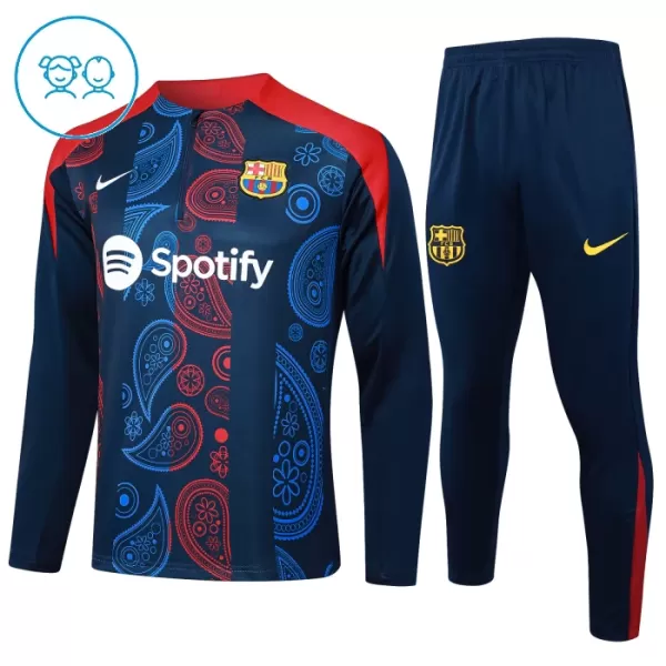 Barcelona Kvart-Zip Trenings Collegegenser Barn 2024/2025 Navy