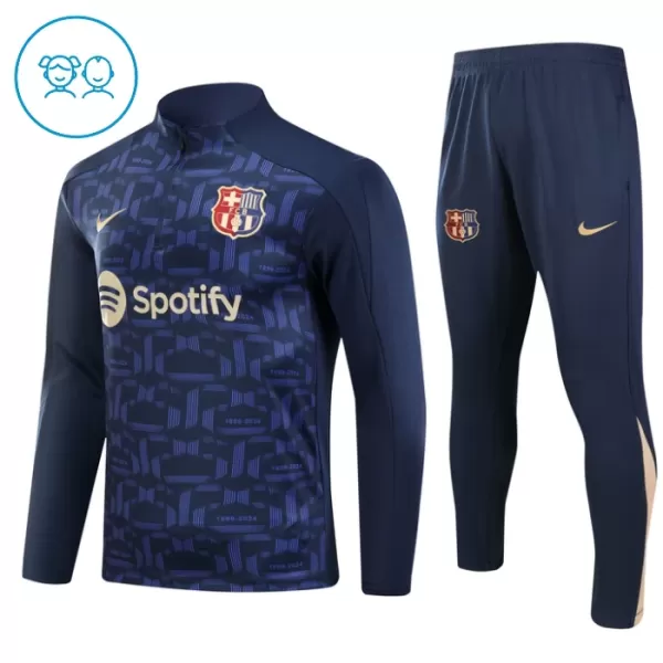 Barcelona Kvart-Zip Trenings Collegegenser Barn 2024/2025 Navy