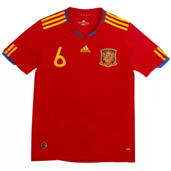 Spania A. Iniesta 6 2010 Hjemmedrakt Herre Retro